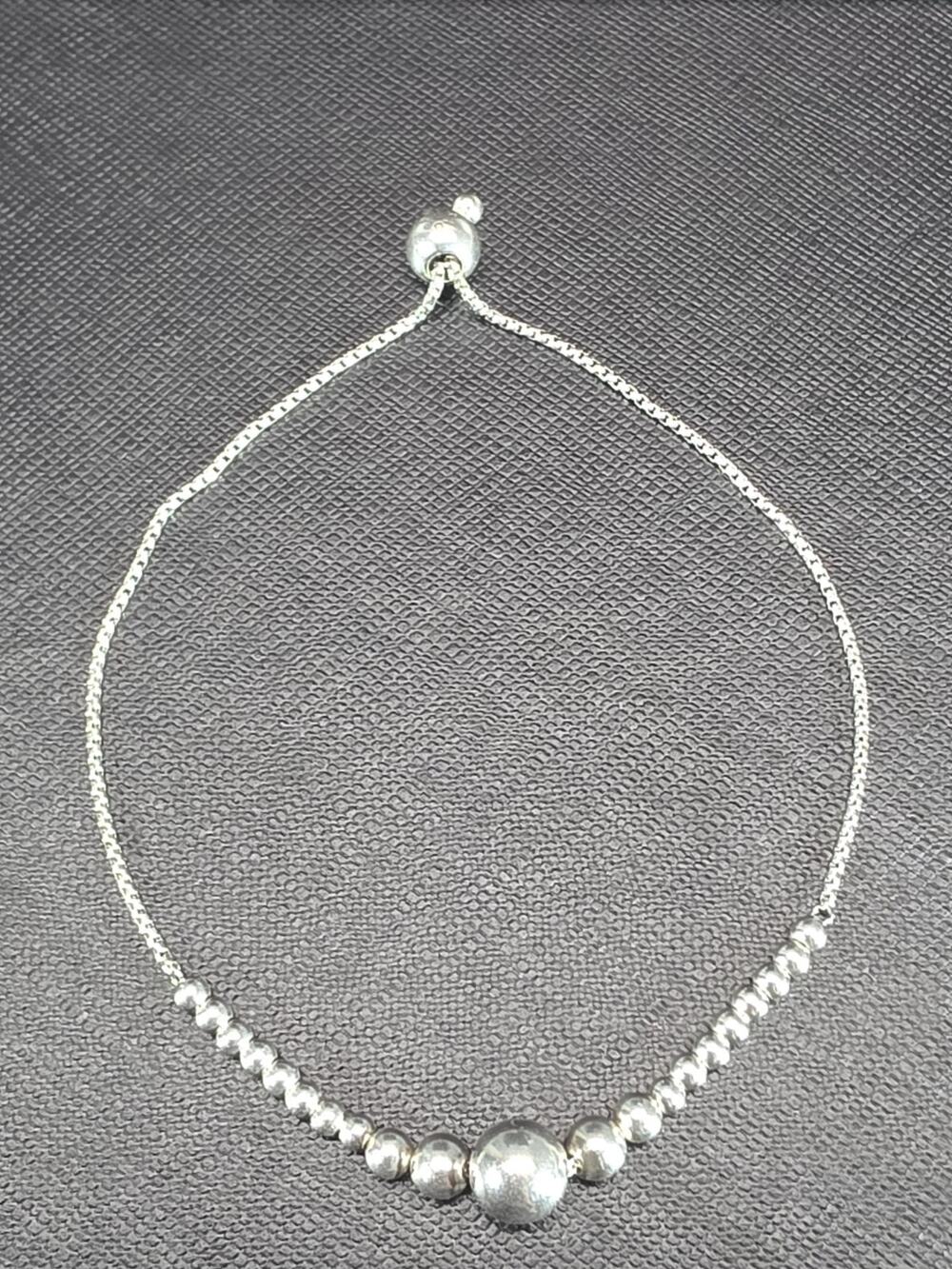 PANDORA String of Beads Slider Adjustable Bracelet Sterling Silver